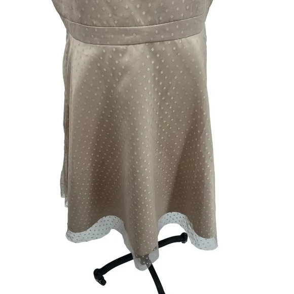 Lindy Bop Leona Almond Polka Dot‎ Mesh Prom Dress Beige Plus Size 3XL - Picture 4 of 12